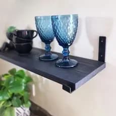 Prateleira Industrial Parede Decorativa Estilo Rústico com Suporte Reforçado 40cm 60cm
