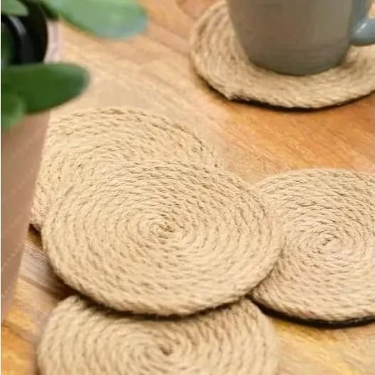 Kit Porta Copos Suporte Artesanal de Sisal Rustico