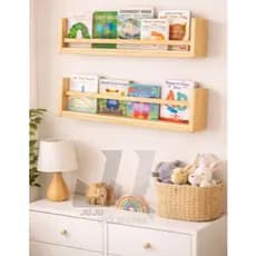 Nicho Prateleira Decorativa Porta Brinquedos eLivros de 60cm com Suporte Invisivel de Madeira Pinus com Acabamento