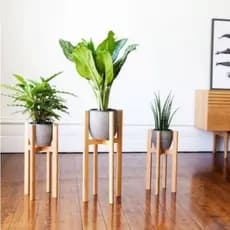 Suporte para Vasos de Planta Decorativo de Madeira