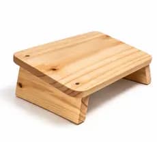 Descanso para Apoio Pés Ergonômico em Madeira Pinus Natural para Escritório Home Office Barbearia