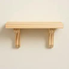 Prateleiras de Parede Decorativas com Suporte Artesanal de Madeira 25cm 30cm 35cm Natural ou Envelhecida