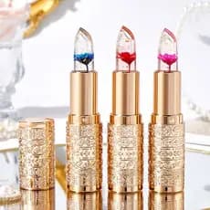 Batom Jelly Flower , De Pétala Que Muda De Cor De Cristal Para Mulheres Hidrata Bálsamo Labial De Copo De Longa Duração