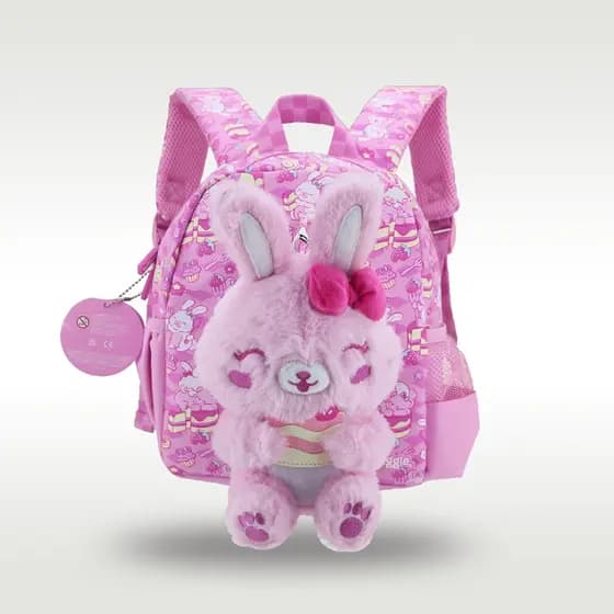 Mochila Escolar Infantil Meninas Bebê Rosa Pelúcia Sorvete Coelho Jardim De Infância Crianças Sacos