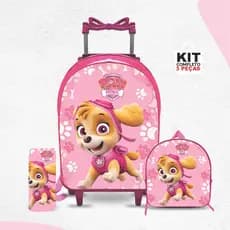 Kit mochila escolar Skye Patrulha canina com lancheira e Estojo - com Rodinhas - Menina-Feminino