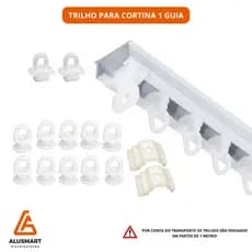 Trilho Suíço Simples Max Guia Cortina Teto Cortineiro Branco (TODAS AS MEDIDAS)