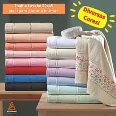Toalha Lavabo Dohler 30x45cm Velour Artesanalle – Para Bordar e Pintar – Várias Cores