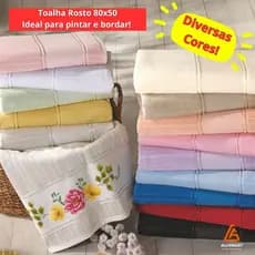 Toalha de Rosto - Dohler 50X80cm Velour Artesanalle – Para Bordar e Pintar – Várias Cores