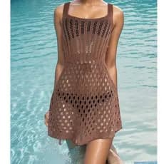 Saída De Praia Vestido Tricot Moda Praia