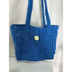 Bolsa De Praia Feminina Em Crochê Feita À Mão