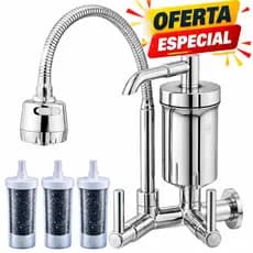TORNEIRA COZINHA COM FILTRO GOURMET FLEXÍVEL 2 JATOS PAREDE