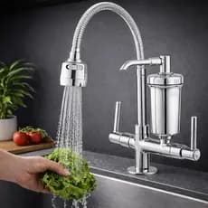 Torneira Cozinha com Filtro Gourmet Flexível 2 Jatos Bancada Pia Parede