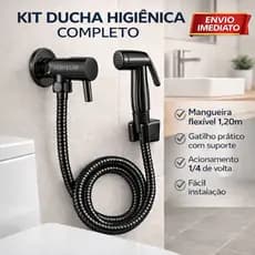 Ducha Higiênica Chuveirinho de Banheiro Preto 1.20mts Bidê 1/4 de Volta