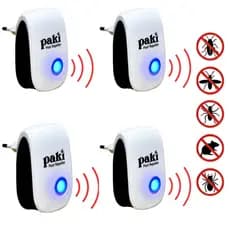 Kit 4 Repelente Ultrassônico Tomada Paki Pet Friendly Bivolt Espanta Mosquitos Baratas Sem Cheiro