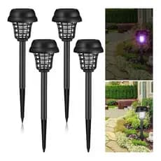 Kit 4 Repelente Solar Jardim Lampada Espanta Mosca Ar Grama