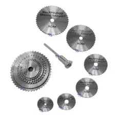 Mini Serra Circular Kit 7 Discos Ferramenta Para Retífica Corta Madeira Alumínio PVC Metal