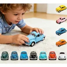 Miniatura Fusca Die Cast de Ferro | Abre Porta e Capô com Fricção