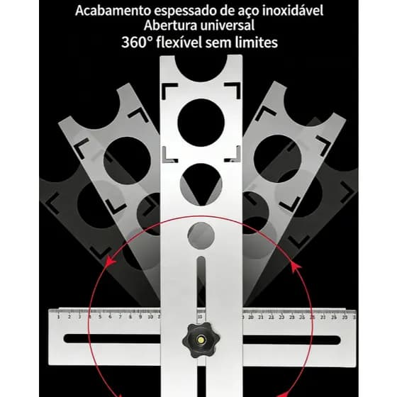 Régua Marcador de Furos para Azulejos, Pisos e Porcelanatos 40-60 cm – Precisão Profissional