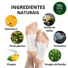 Kit 10 Adesivos Detox para Pés almofadas Anti Inchaço Eliminador Toxinas Impurezas Produto Natural