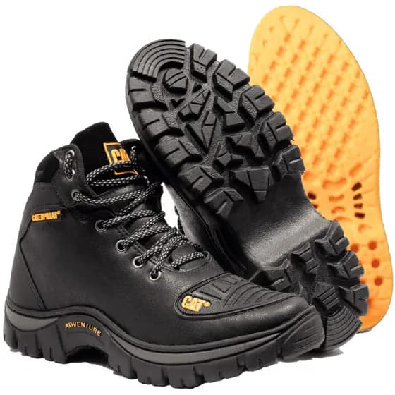 Bota Coturno Caterpillar Masculino CAT Couro Reforçado Original + Palmilha Gel Pronta Entrega