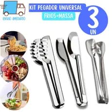 Kit 3 Pegador Universal Pegador de Massas e Pegador de Frios Em Aço Inox Para Cozinha e Restaurantes