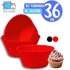 Kit 36 Pecas Forminha De Silicone Forma Assadeira Para Cupcake Capcake Mini Bolo Cozinha Air Fryer