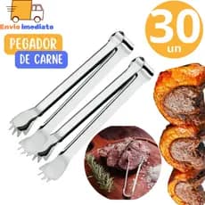 Kit 30 Mini Pegador Universal de Carne 12,5 cm 100% Inox Churrasco Gelo para Churrascaria Cozinha Restaurante  MULTIUSO