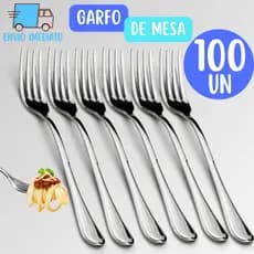 100 Unidades Garfo de Mesa 100% Aço Inox Para Casa Restaurante Bar Garfo Talher