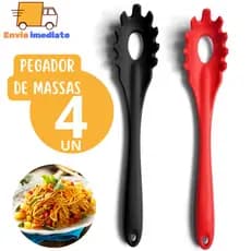 Kit 4 Pegadores de Macarrão e Massas Silicone Resistente Temperatura 240° para Casa Cozinha Restaurante