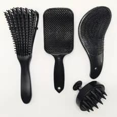Kit 4 Escova De Cabelo – Escova Raquete + Escova Polvo + Escova Massageadora + Escova Mágica