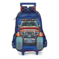 Mochila de Rodinha Infantil Carrinho Azul Up4you