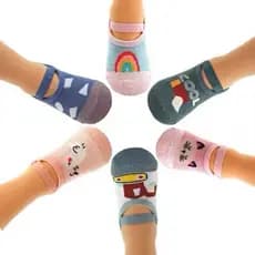 Meias Infantil Sapatilha kit com 3/6/12 pares Invisível Bailarina Pronto Envio Criança Com Antiderrapante Colorida