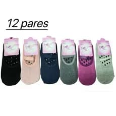 Meia kit 12 pares Sapatilha Pilates Fitness Yoga Antiderrapante Feminina