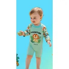 Crianças Meninos Macacão Maiô Dinossauro Listras Imprimir Verão Praia Swimwear,0-6 Anos
