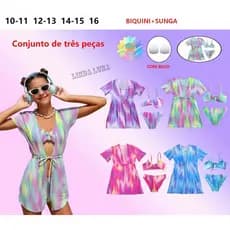 BIQUÍNI JUVENIL 10-16 ANOS COM SAÍDA DA PISCINA VERÃO MODA BLOGUEIRA F0087