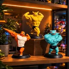 Bonecos Figure Pokémon Musculosos Anime Colecionáveis Estátua 14cm