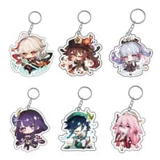 Chaveiro Genshin Impact Personagens Game Anime Acrílico Pingente 6cm