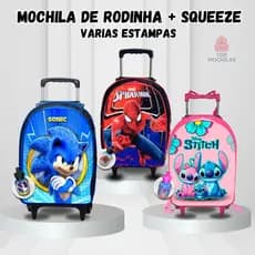 Mochila Escolar com Rodinhas - Diversos Personagens - Menino - Menina