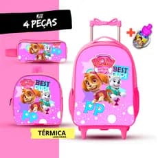 Kit Mochila Escolar de rodinha Skye + Lancheira TÉRMICA + Estojo