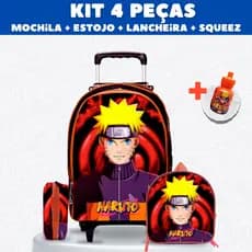 Kit Mochila Escolar Naruto + Lancheira + Estojo