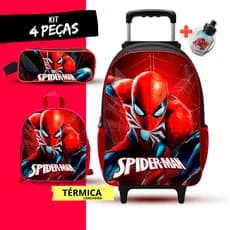 Kit Mochila Escolar Homem Aranha + Lancheira Térmica + Estojo
