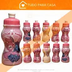 kit Garrafinhas Stitch Angel Sortidas 250 ML Lembrancinha de Aniversario Escolar Brinde