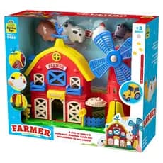 Farmer Celeiro Brinquedo Infantil e Baby Fazendinha com 4 animais da Fazenda Bichinhos- Samba Toys