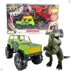 Dino Park Presente dia das Crianças Jeep Dinossauro Acessorios Bote Salva Vidas Rota Fuga Jurassico