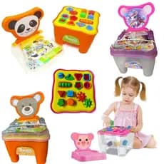 Cadeirinha Bichinhos Unicornio Mesa Didática Infantil Bebê Atividades Educativa Encaixe Cubos Engren