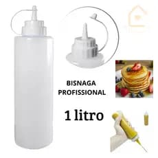 BISNAGAS PROFISSIONAL 1.0L 600 ML MAIONESE MOLHOS LANCHES MASSA DE CREPE PANQUECAS