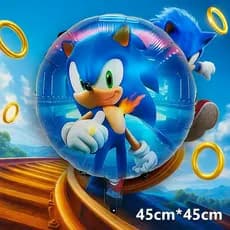 Kit C/10 Balões Metalizado Sonic 45cm Decoração Festa Envio Imediato