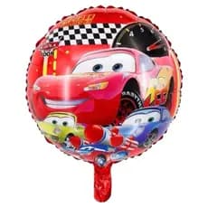 Kit 5 Balões Redondo Metalizado Carros Relâmpago McQueen Envio Imediato