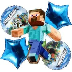 Kit 5 Balão Minecraft Decoração Festa Aniversario Envio Imediato