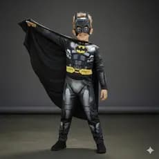 Fantasia Infantil Menino Batman Longa Com Enchimento Capa E Máscara  De Plástico Herói